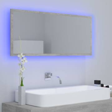 LED Bathroom Mirror Concrete Grey - Stylish & Functional Design