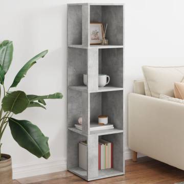 Stylish Concrete Grey Corner Cabinet 33x33x132 cm