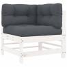 Corner Sofa with Cushions - White Solid Wood Pine | HipoMarket