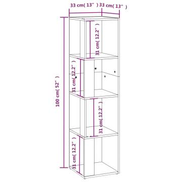 Stylish Concrete Grey Corner Cabinet 33x33x132 cm