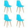 Blue Plastic Dining Chairs Set of 4 - Contemporary Style