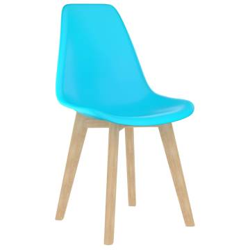 Blue Plastic Dining Chairs Set of 4 - Contemporary Style