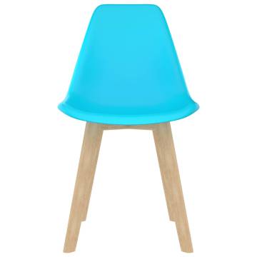 Blue Plastic Dining Chairs Set of 4 - Contemporary Style