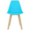 Blue Plastic Dining Chairs Set of 4 - Contemporary Style