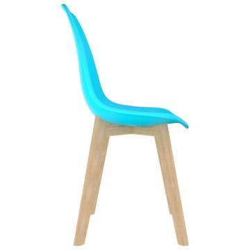 Blue Plastic Dining Chairs Set of 4 - Contemporary Style