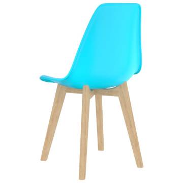 Blue Plastic Dining Chairs Set of 4 - Contemporary Style