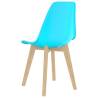 Blue Plastic Dining Chairs Set of 4 - Contemporary Style