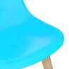 Blue Plastic Dining Chairs Set of 4 - Contemporary Style