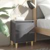 Bed Cabinets Solid Wood Legs 2 pcs High Gloss Grey 40x30x50 cm Colour high gloss grey Quantity in Package 2 