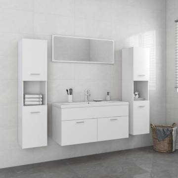 Stylish White Bathroom Furniture Set - Organize Your Space