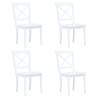 Dining Chairs 4 pcs White Solid Rubber Wood Colour white Quantity in Package 4 