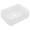 Luxury Matt White Ceramic Wash Basin - 41x30x12 cm