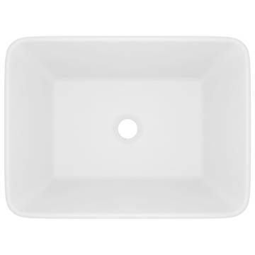 Luxury Matt White Ceramic Wash Basin - 41x30x12 cm