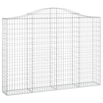 Arched Gabion Baskets - 14 pcs Galvanised Iron - Hipomarket