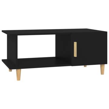 Stylish Black Coffee Table - 90x50x40 cm Engineered Wood