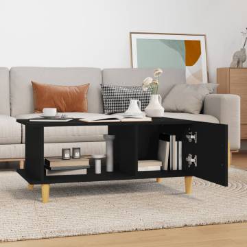 Stylish Black Coffee Table - 90x50x40 cm Engineered Wood