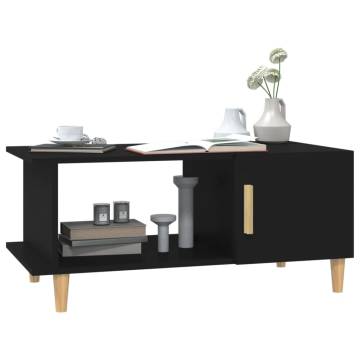 Stylish Black Coffee Table - 90x50x40 cm Engineered Wood