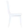 Elegant White Dining Chairs Set - 4 pcs Solid Rubber Wood