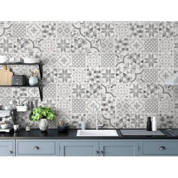 Grosfillex Wallcovering Tile Accent - Andaluz Grey 9 pcs