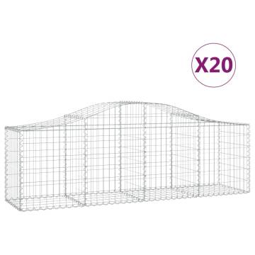 Arched Gabion Baskets - 20 pcs Galvanised Iron 200x50x60/80 cm