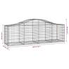 Arched Gabion Baskets - 20 pcs Galvanised Iron 200x50x60/80 cm