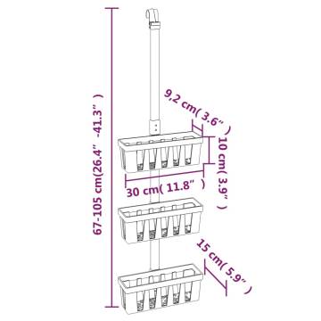 Aluminium Shower Hanger Shelf - Adjustable & Durable Storage