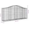 Arched Gabion Baskets 12 pcs 200x30x80/100 cm - Hipomarket UK