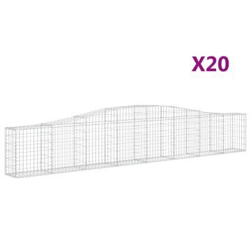 Arched Gabion Baskets - 20 pcs Galvanised Iron 400x30x60/80 cm