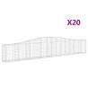 Arched Gabion Baskets - 20 pcs Galvanised Iron 400x30x60/80 cm