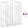 Arched Gabion Baskets Set - 13 pcs Galvanised Iron | HipoMarket