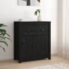 Sideboard Black 70x35x80 cm Solid Wood Pine Colour black Quantity in Package 1 Model 2 door sideboard 