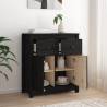 Sideboard Black 70x35x80 cm Solid Wood Pine - Hipomarket