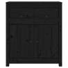 Sideboard Black 70x35x80 cm Solid Wood Pine - Hipomarket