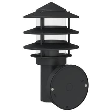 Outdoor Wall Light with Sensor - Black Stainless Steel