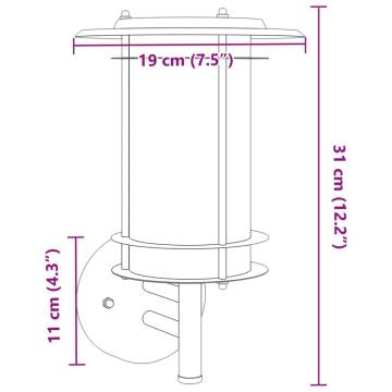 Outdoor Wall Light Black Stainless Steel for All Spaces