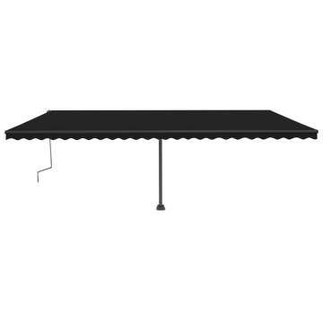 Manual Retractable Awning with LED - 600x300 cm Anthracite