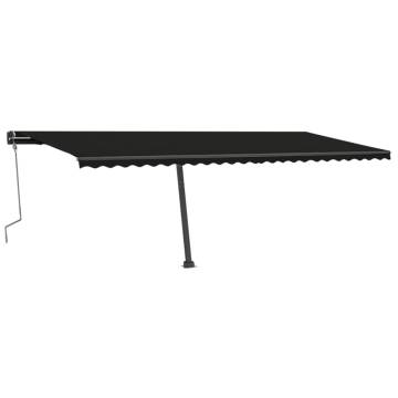 Manual Retractable Awning with LED - 600x300 cm Anthracite