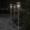 Outdoor Floor Lamps 3pcs Silver 100 cm Stainless Steel Colour silver Size 100 cm Quantity in Package 3 Bulb Quantity 1 