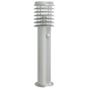 Outdoor Floor Lamp with Sensor - Silver Stainless Steel 60 cm