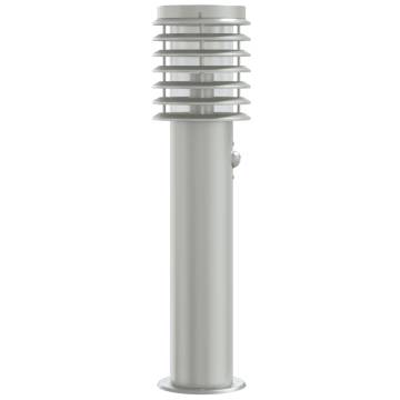 Outdoor Floor Lamp with Sensor - Silver Stainless Steel 60 cm