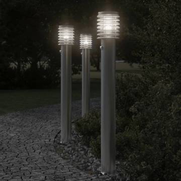 Outdoor Floor Lamp with Sensor - Silver 110cm Stainless Steel