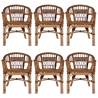 Outdoor Chairs 6 pcs Natural Rattan Brown | Hipomarket UK