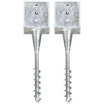 Ground Spikes 2 pcs Silver - Durable Galvanised Steel