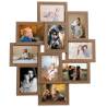 Collage Photo Frame for 10 Photos - Light Brown MDF