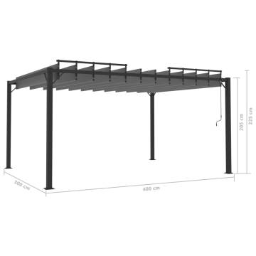 Modern Gazebo with Louvered Roof - 3x4 m Anthracite