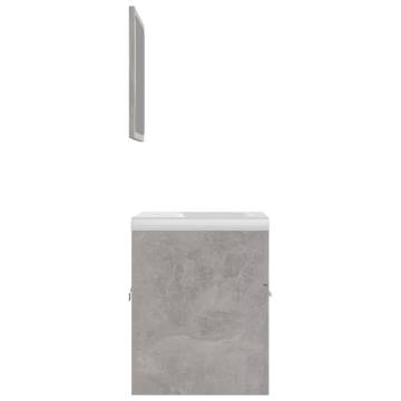 Stylish Bathroom Furniture Set in Concrete Grey | Hipomarket