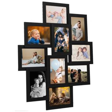 Collage Photo Frame for 10x(10x15 cm) Pictures - Black MDF