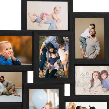 Collage Photo Frame for 10x(10x15 cm) Pictures - Black MDF