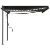 Manual Retractable Awning with LED - 4.5x3.5m Anthracite