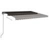 Manual Retractable Awning with LED - 4.5x3.5m Anthracite